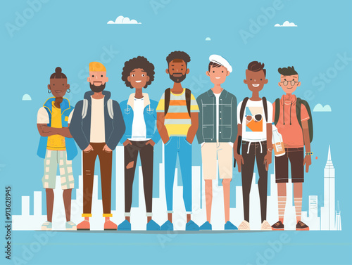 Diverse Male Role Models: Breaking Barriers, Inspiring Change - Vibrant, Text-Based Vector Illustration of Diverse Male Achievers in Various Fields