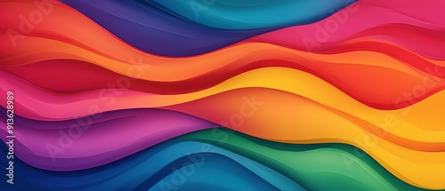 Pride flag with abstract wave patterns, LGBT, Fluidity and change