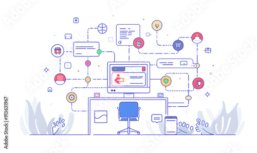 Document Management Workflow Automation, Illustrate the benefits of workflow automation in document management with an image showing automated task assignments, design