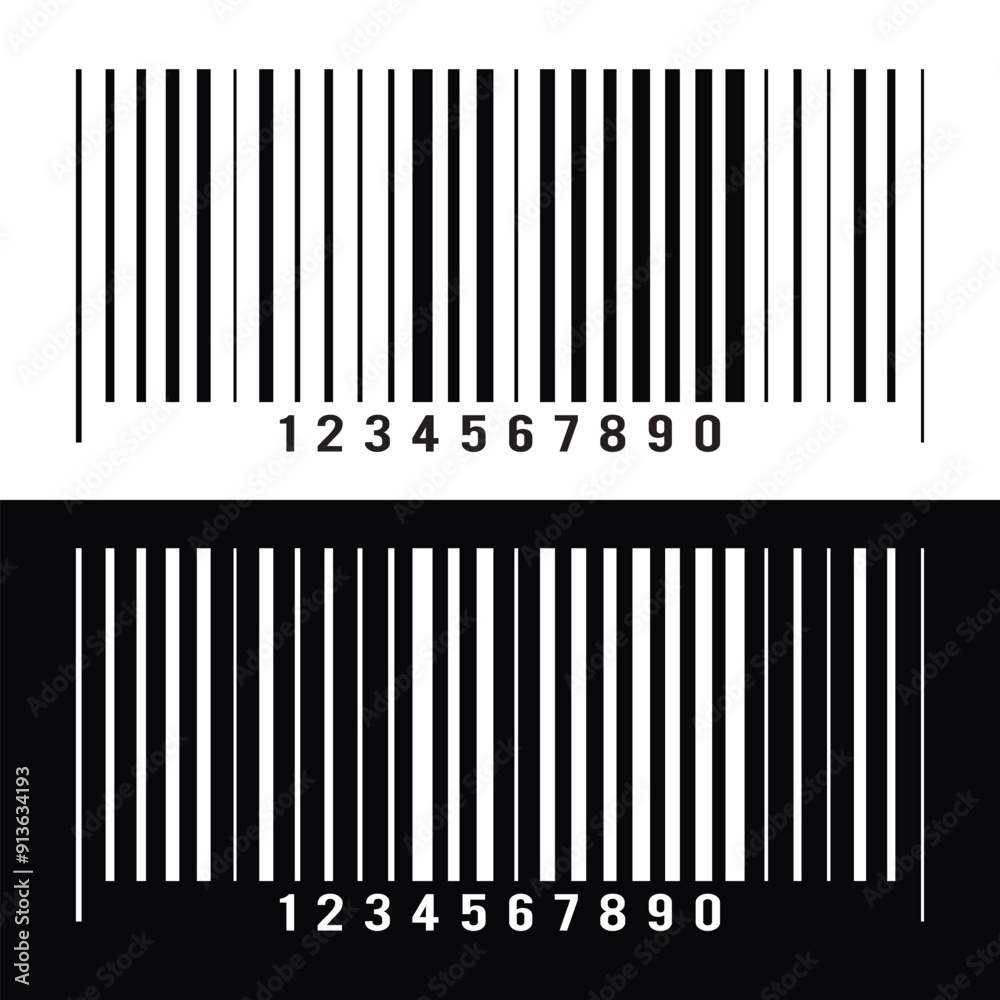 Realistic barcode label template. Product identification code vector icon. Datum scan technology isolated illustration in eps 10. Realistic barcode label template. Product identification code vector icon. Datum scan technology isolated illustration in eps 10.