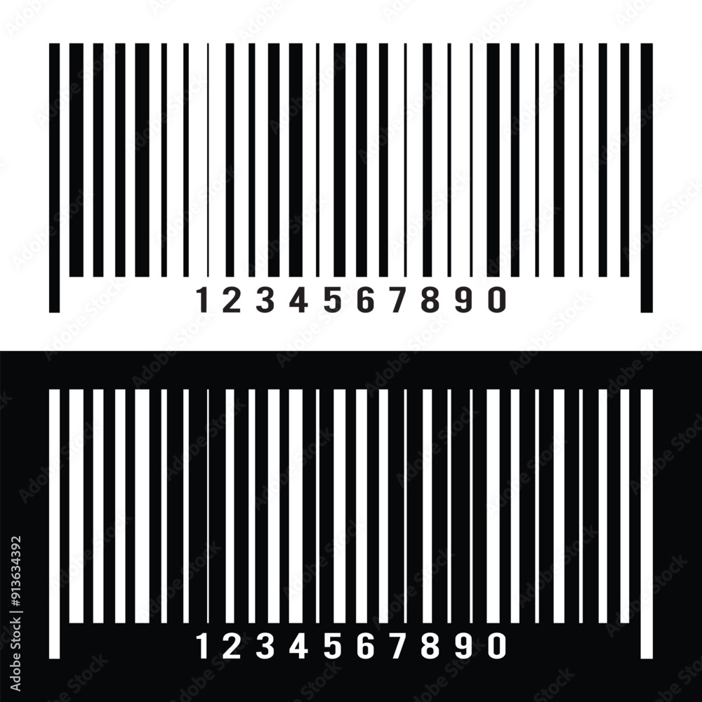 Realistic barcode label template. Product identification code vector icon. Datum scan technology isolated illustration in eps 10. Realistic barcode label template. Product identification code vector icon. Datum scan technology isolated illustration in eps 10.