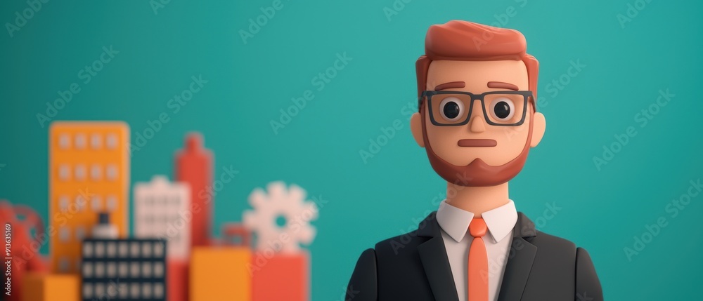 Futuristic Business AI Pricing Strategy Optimization - Cartoon with Copy Space for Text