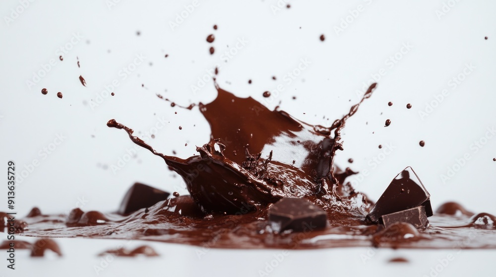 Chocolate splatter on white Chocolate splatter on white