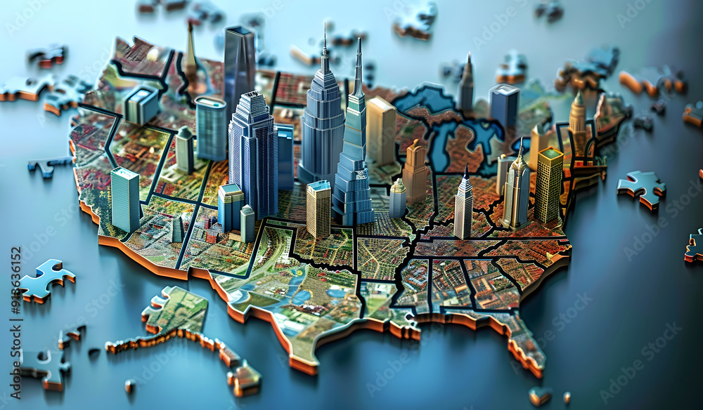 Education Technology in North America, map illustrating educational ...