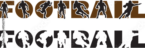 Wallpaper Mural Football Text with Players, Football Cut Files, Football Season Torontodigital.ca