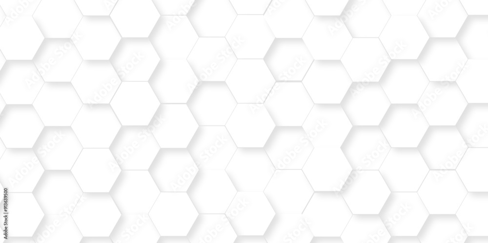 Vector abstract hexagonal futuristic geometric backdrop White 3d embossed creative hexagon, honeycomb white hexagon concept design abstract technology background, or wallpaper. Vector abstract hexagonal futuristic geometric backdrop White 3d embossed creative hexagon, honeycomb white hexagon concept design abstract technology background, or wallpaper.