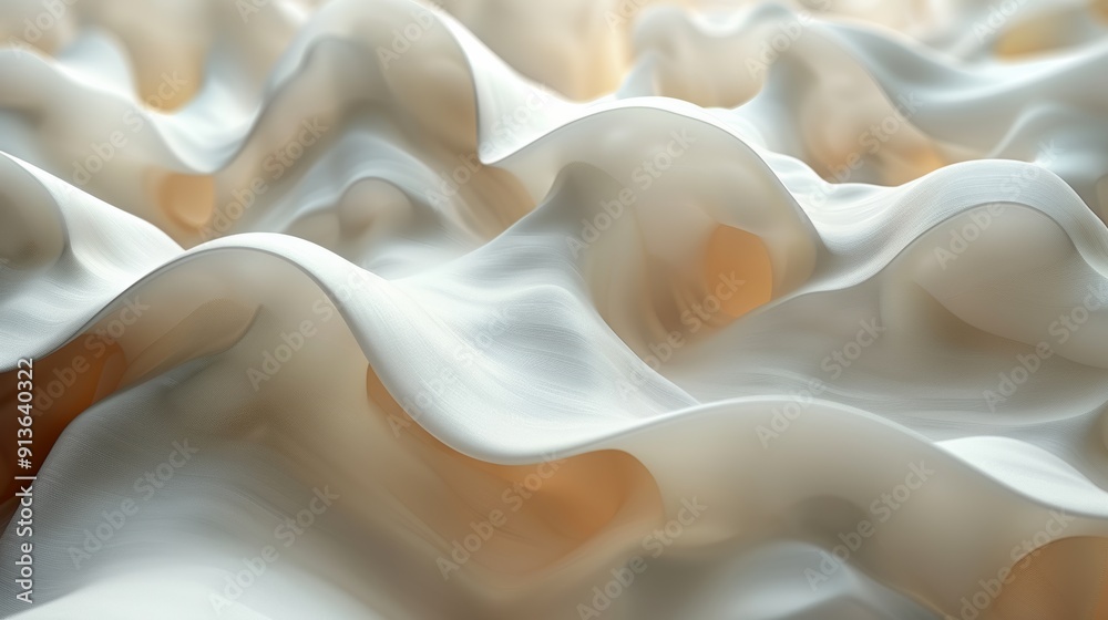 Obraz premium Soft Abstract Waves of Cream and Beige Textures Flowing Together in Natural Light