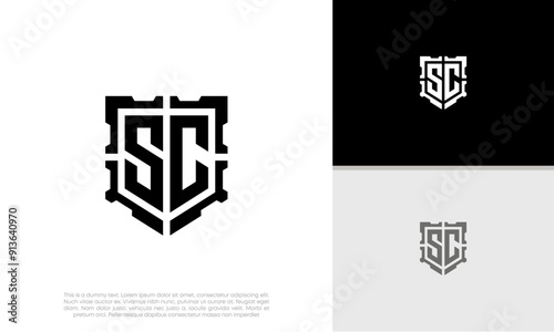 Initials SC logo design. Initial Letter Logo. Innovative high tech logo template.	
