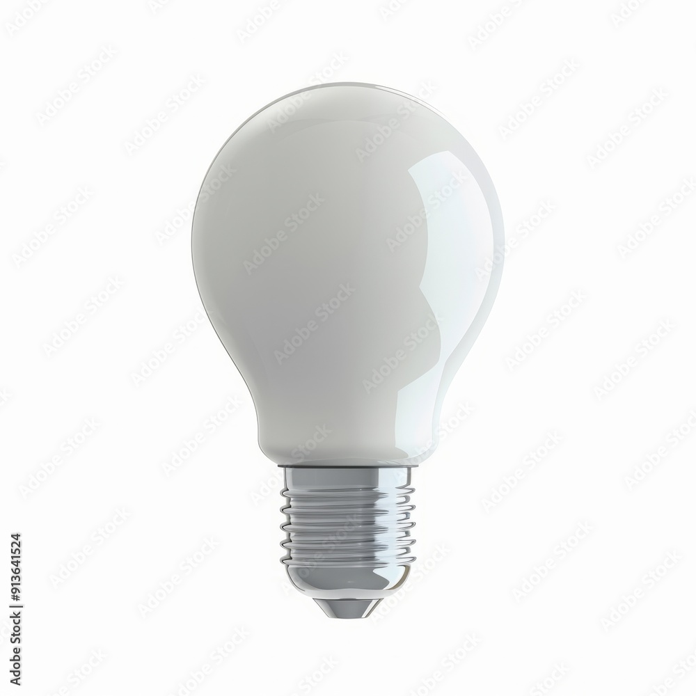3D cartoon light bulb isolated on white background. AI generative 3D cartoon light bulb isolated on white background. AI generative