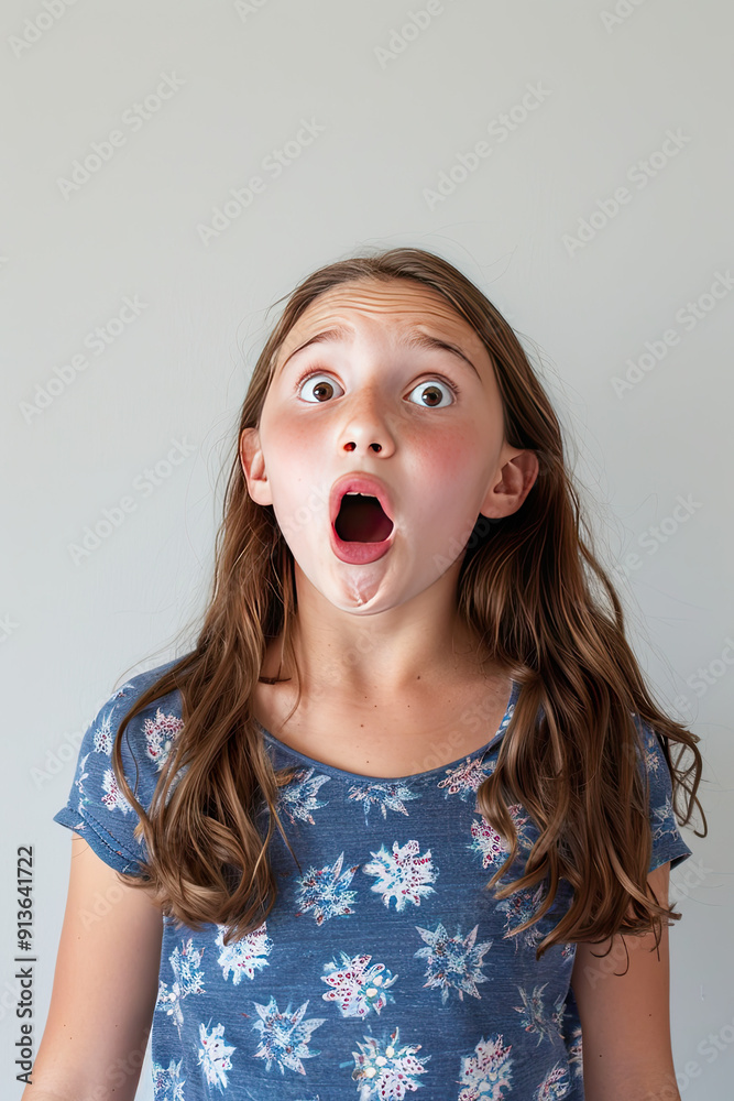 Tween’s Surprised Look with Open Mouth