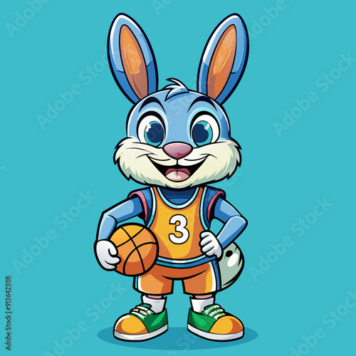 rabbit basketball cartoon character