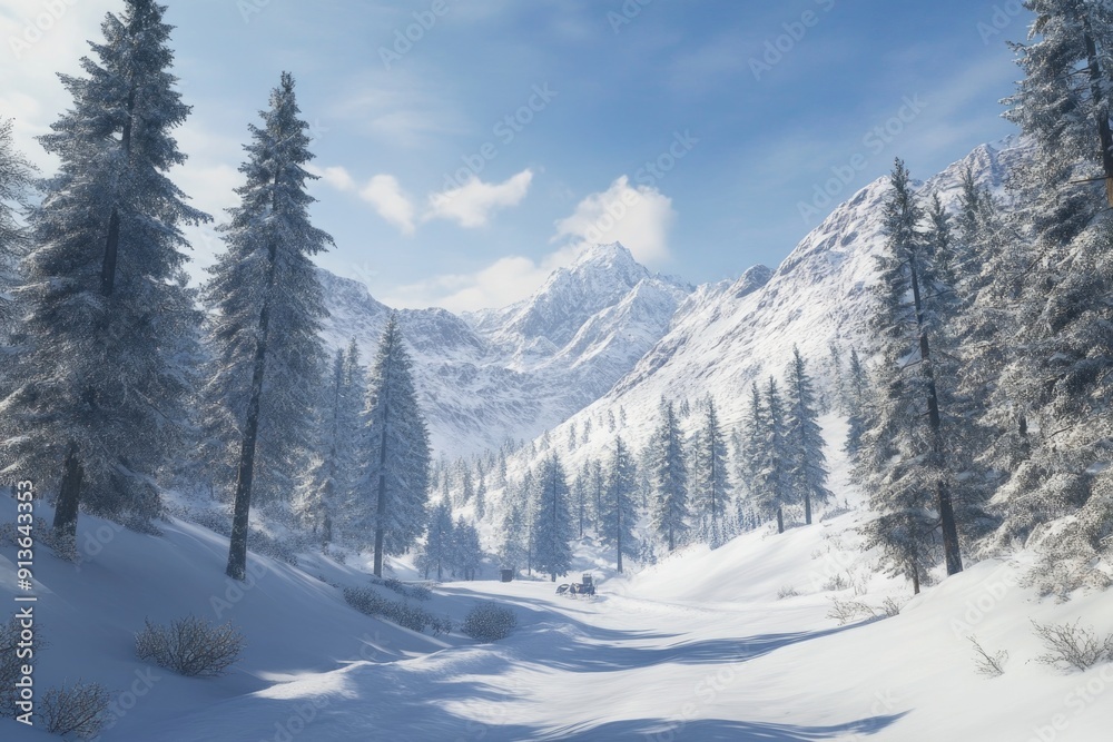 Snowy Mountain Landscape Snowy Mountain Landscape