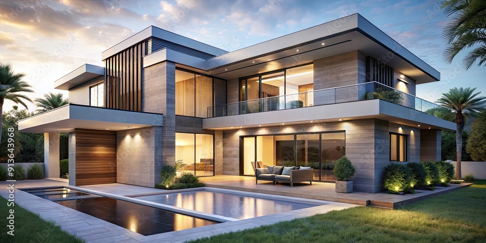 Luxurious and modern render of a villa house exterior, luxury, villa, house, exterior, render, architecture, design Luxurious and modern render of a villa house exterior, luxury, villa, house, exterior, render, architecture, design