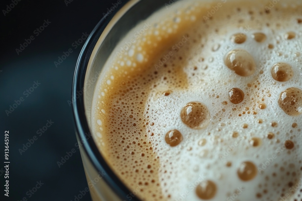 Drink in glass close-up