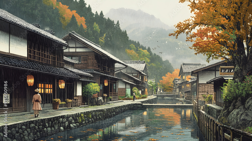 Fototapeta premium Old Town Street Scene