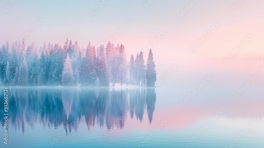 Obraz premium Brocken spectre over a serene misty pond, tranquil and mesmerizing, natures optical artistry