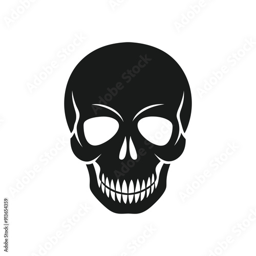 Human Skull Silhouette Vector