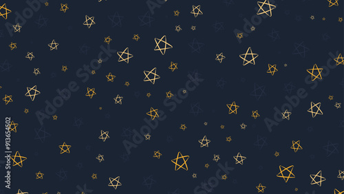 Seamless background with stars. Simple repeated pattern with stars galaxy theme. Dark indigo stars background.