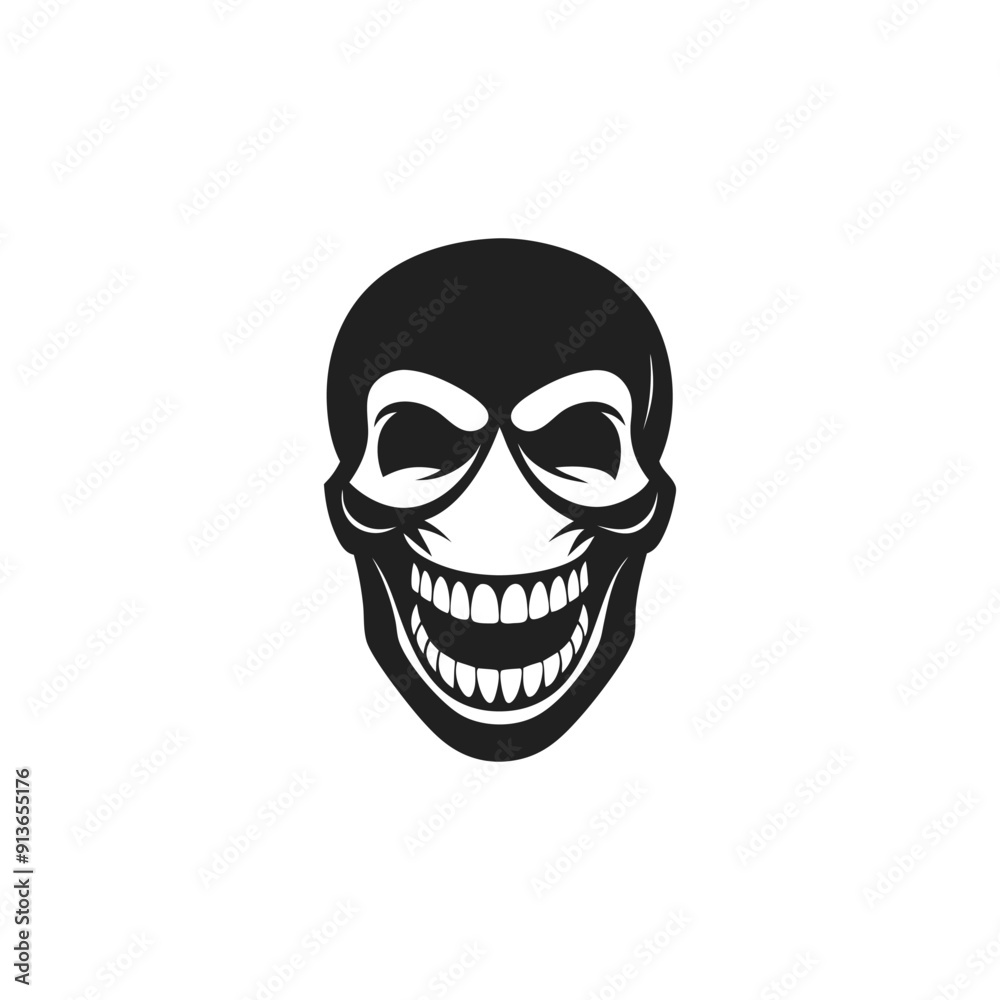 Fototapeta premium Human Skull Silhouette Vector