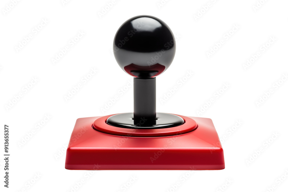 Nostalgic Arcade Experience With Classic Joystick in Bold Red and Black Colors on Transparent PNG Background. Nostalgic Arcade Experience With Classic Joystick in Bold Red and Black Colors on Transparent PNG Background.