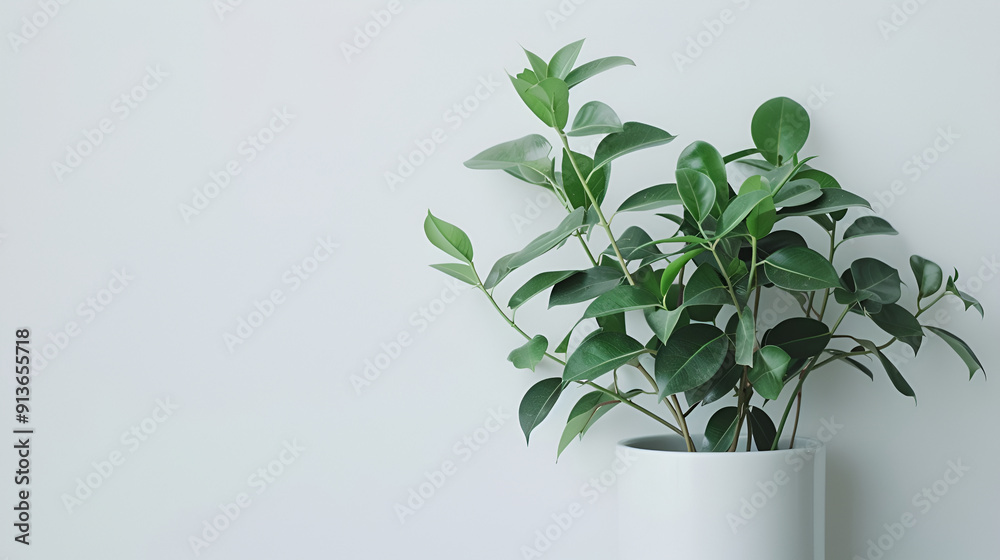 Pot with a home plant on the background of an untreated wall ,Home or room decorations ,Beautiful potted lemon tree on white background, space for text Pot with a home plant on the background of an untreated wall ,Home or room decorations ,Beautiful potted lemon tree on white background, space for text