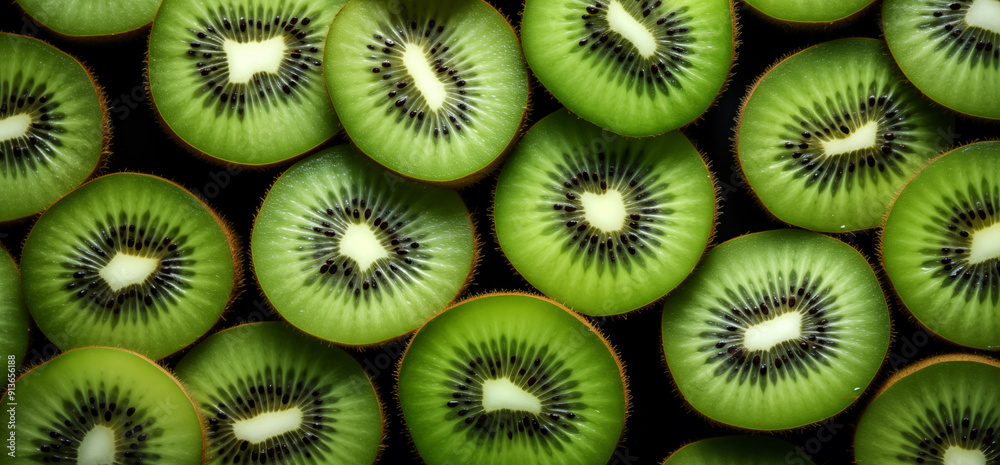 A pile of fresh Kiwi fruit form the background, shown from above A pile of fresh Kiwi fruit form the background, shown from above