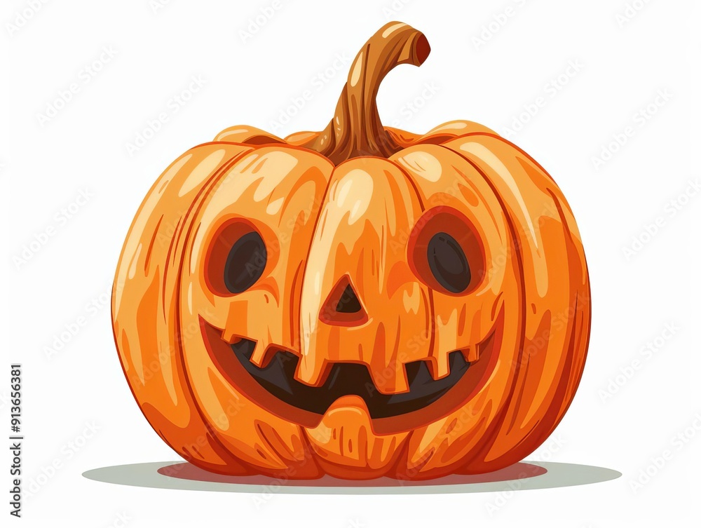 Fototapeta premium Kids Jackolantern mask, spooky costume, vector illustration, colorful design, isolated on white background