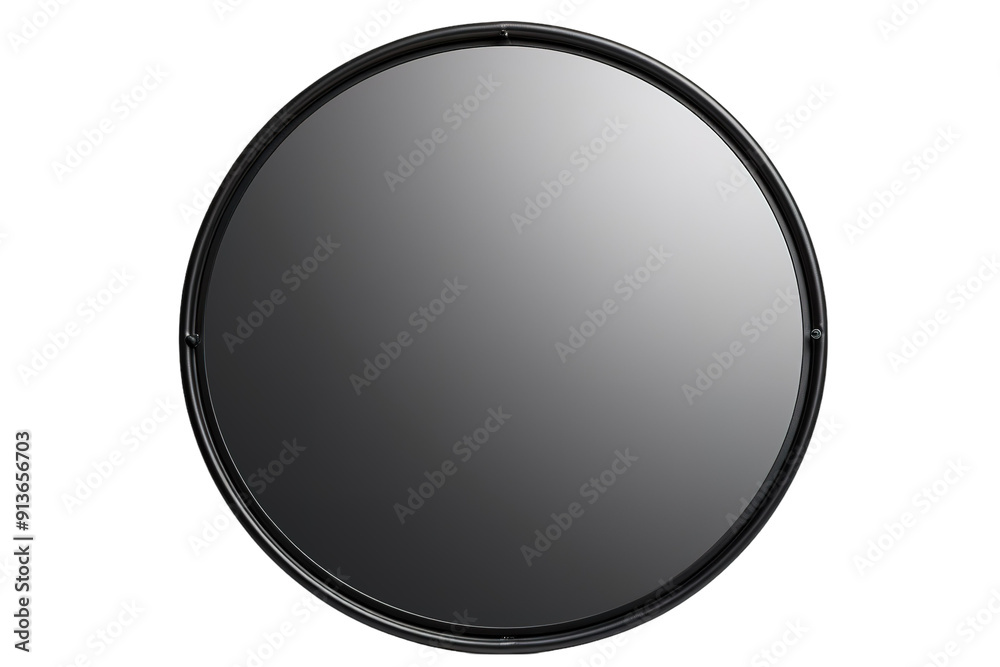 Reflections of Serenity in a Circular Black Wall Mirror Displayed in an Elegant Living Room Setting on Transparent PNG Background. Reflections of Serenity in a Circular Black Wall Mirror Displayed in an Elegant Living Room Setting on Transparent PNG Background.