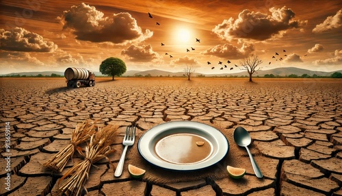 Drought A Symbolic Image of Water Scarcity and Climate Change.