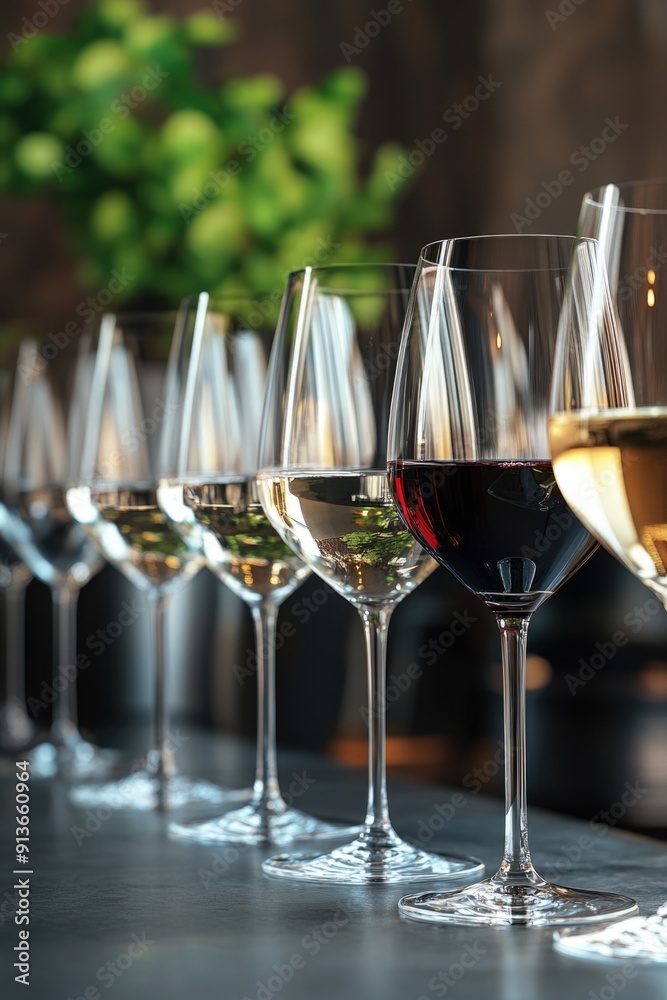 Wine Glasses on Table Wine Glasses on Table