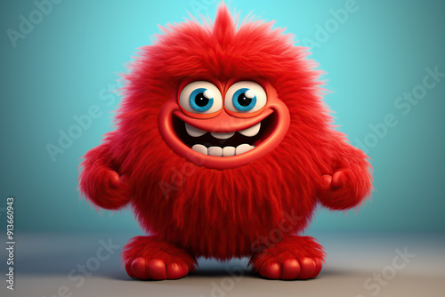 Cute Red Furry Monster