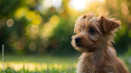 Wallpaper Mural yorkshire terrier on the grass Torontodigital.ca