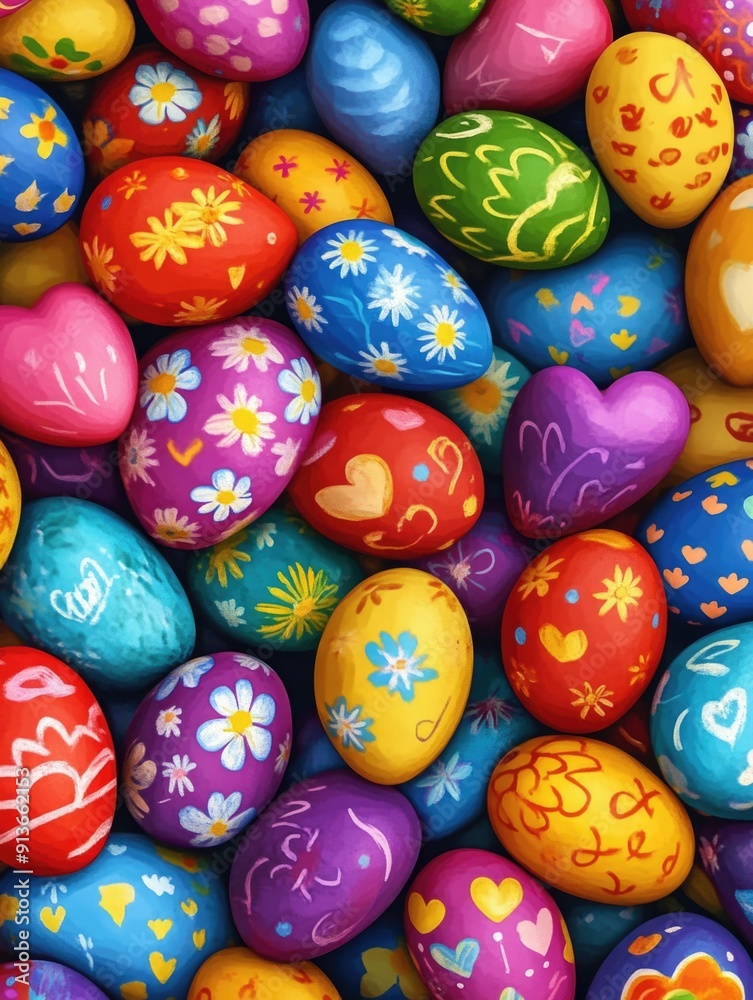 Stacked Painted Eggs Stacked Painted Eggs
