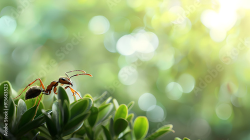 ant on leaves