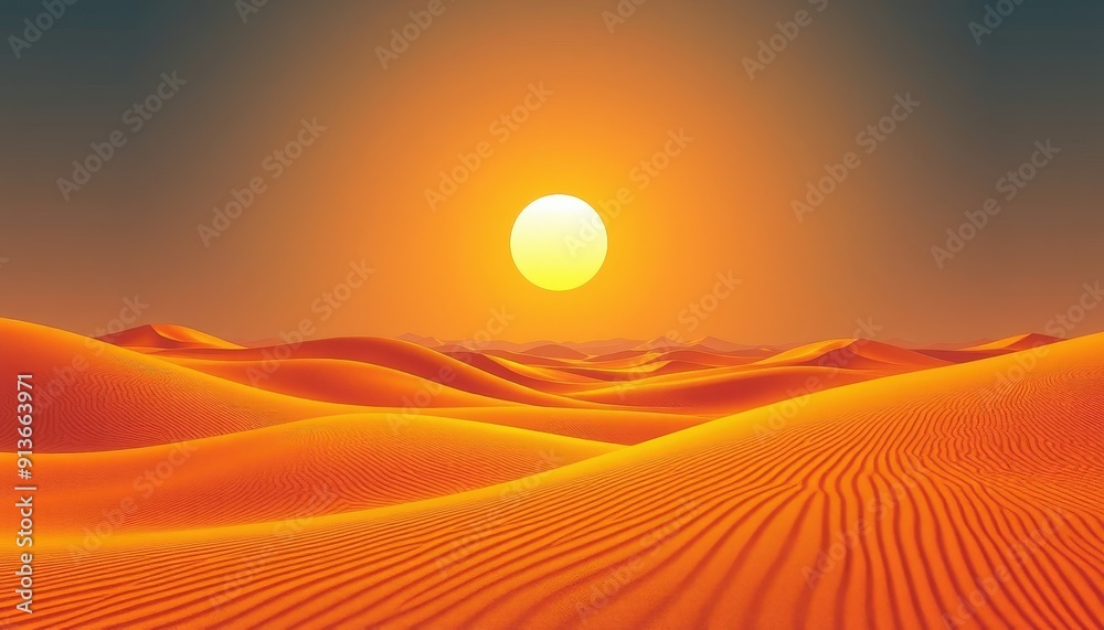 Obraz premium Golden Desert Dunes at Sunset.