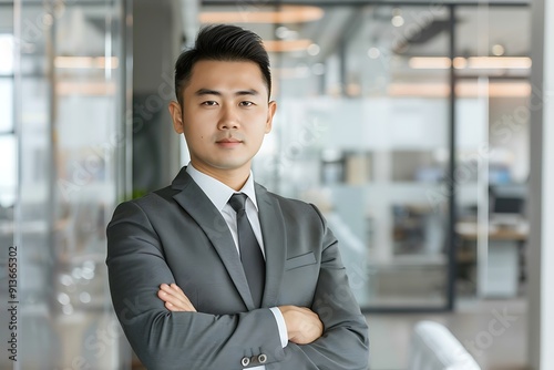 Confident Businessman in a Modern Office