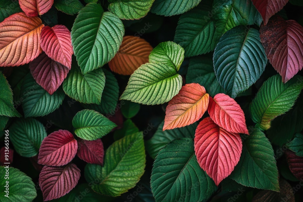 Bunch of leaves close up