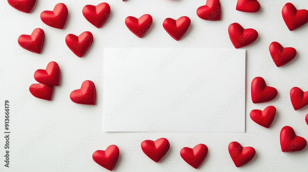 White Square Surrounded By Red Hearts White Square Surrounded By Red Hearts