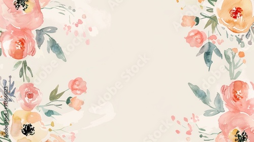 The Exquisite Hand Drawn Floral Border Background: A Delicate and Charming Visual Element.