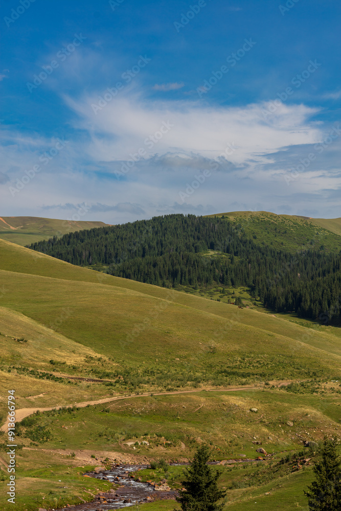 landscape with hills and sky landscape with hills and sky