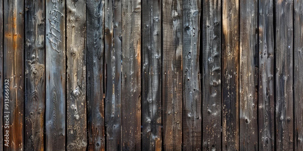Weathered wooden planks with knots.