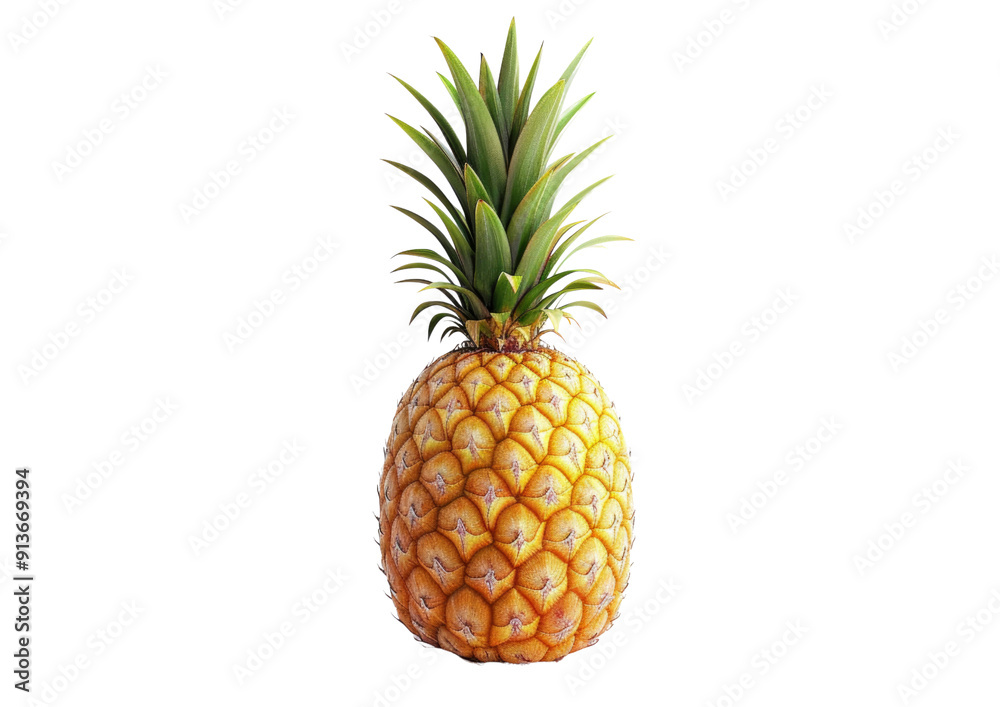 Close-up of a ripe pineapple with its spiky leaves. Close-up of a ripe pineapple with its spiky leaves.