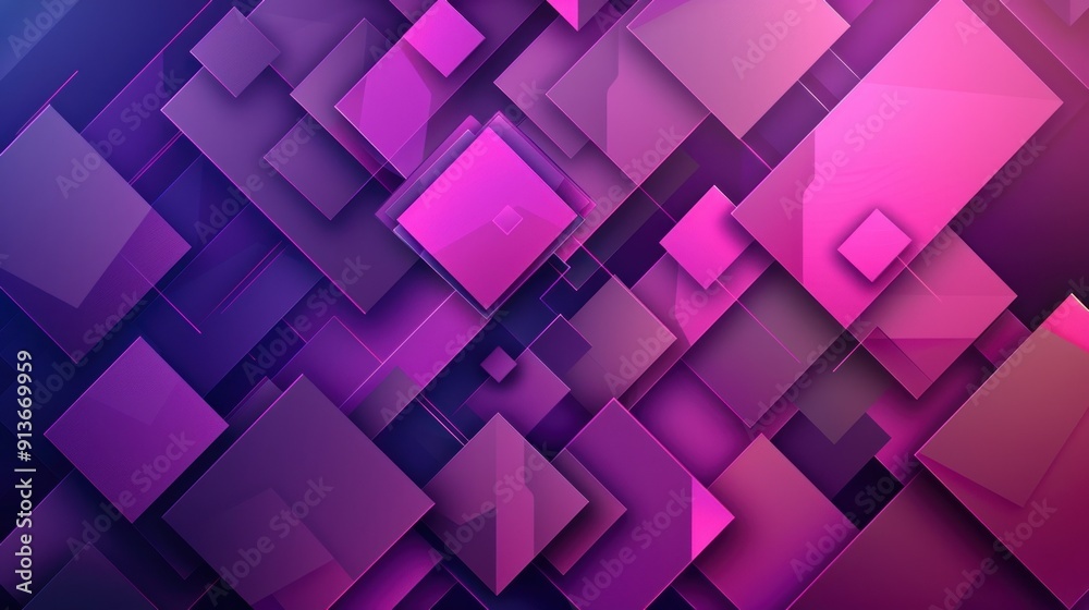 Obraz premium Abstract geometric purple pink squares pattern background