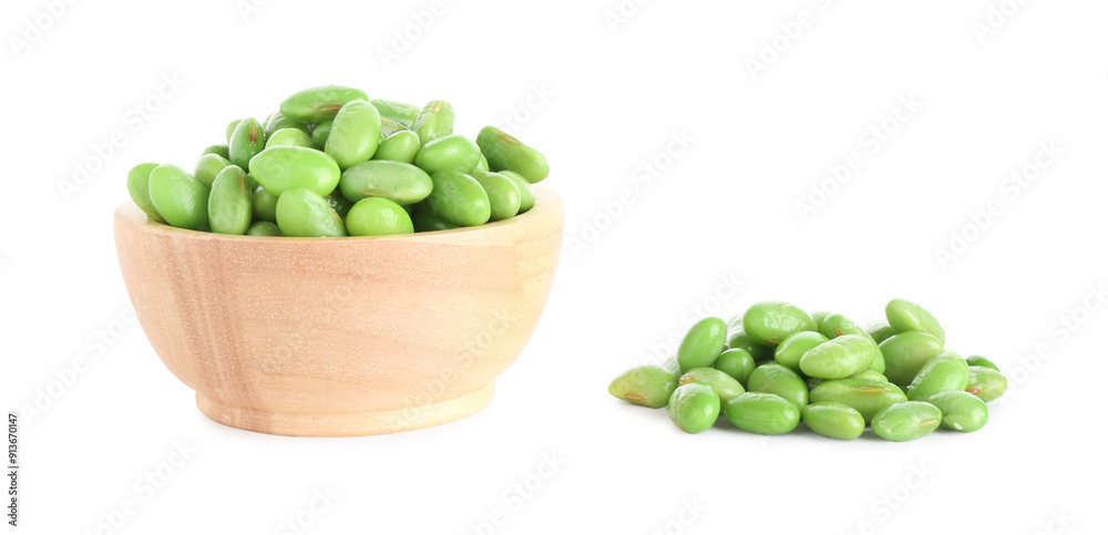 custom made wallpaper toronto digitalRaw green edamame soybeans in bowl isolated on white