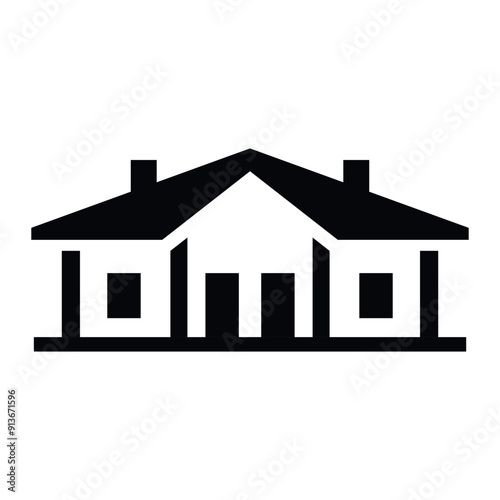 Isolated residential house icon representing cozy living spaces in urban or rural settings