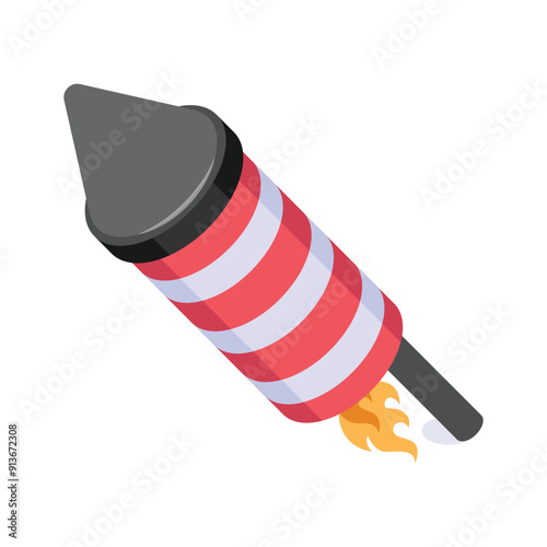 A Fireworks rocket ready to light up the sky on New Year's Eve