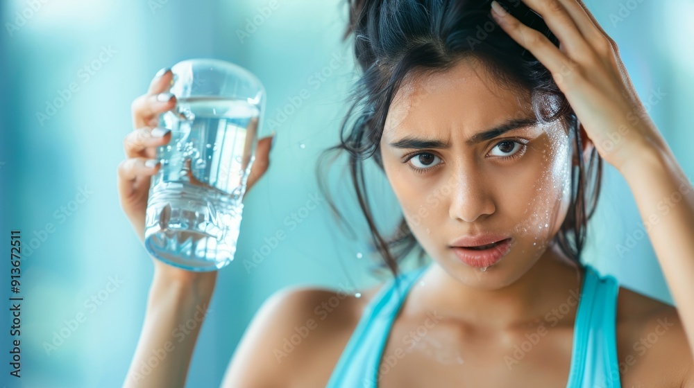 Woman Drinking Water After Exercise Woman Drinking Water After Exercise