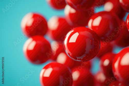 Red balls floating in air