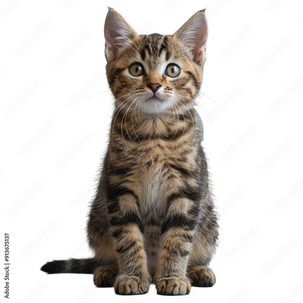 Cat looking up isolated on a transparent background for web, banner, wallpaper Cat looking up isolated on a transparent background for web, banner, wallpaper