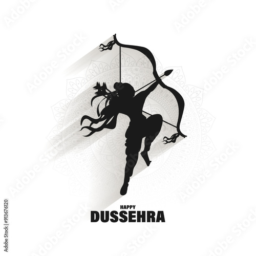 Vector illustration of Happy Dussehra social media feed template photo